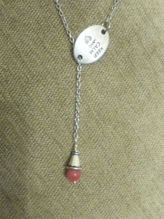 κρεμαστό με αλυσίδα, μεταλλικά στοιχεία και φεγγαρόπετρα