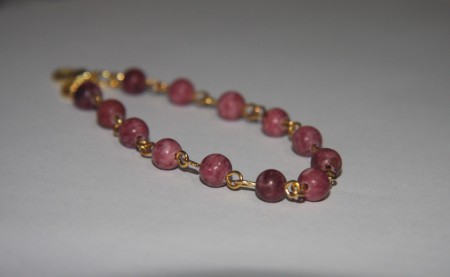 βραχιόλι ροζάριο και μωβ-ροζ νεφρίτη